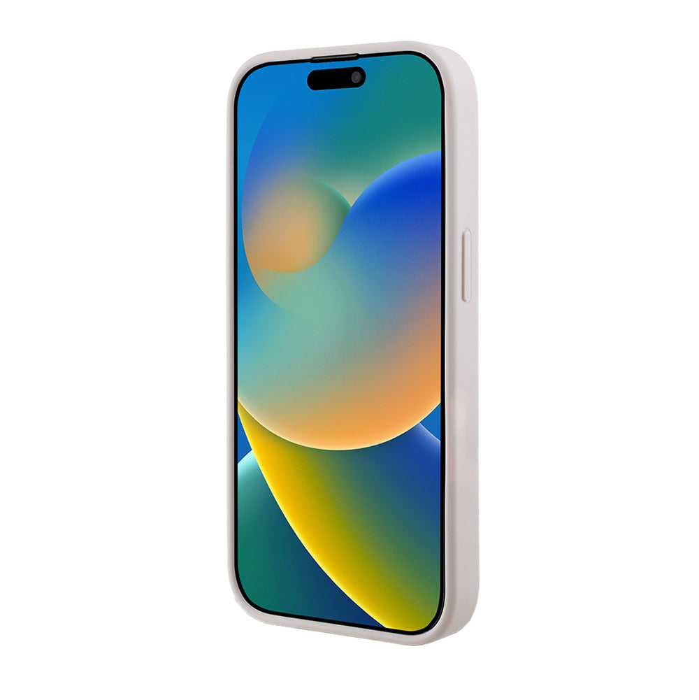 Apple iPhone 14 Pro Max Kılıf Guess Orjinal Lisanslı M-safe Şarj Özellikli 4G Desen Yazı Logolu Kapak Pembe