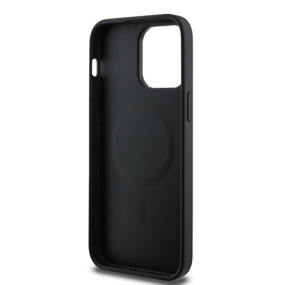 Apple iPhone 14 Pro Max Kılıf Guess Orjinal Lisanslı M-safe Şarj Özellikli Small 4G Classic Kapak Siyah