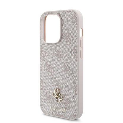 Apple iPhone 14 Pro Max Kılıf Guess Orjinal Lisanslı M-safe Şarj Özellikli Small 4G Classic Kapak Pembe