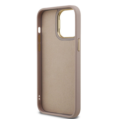 Apple iPhone 14 Pro Max Kılıf Guess Orjinal Lisanslı PU Deri 4G Desenli Metal Büyük 4G ve Yazı Logolu Kamera Standlı Kapak Mavi