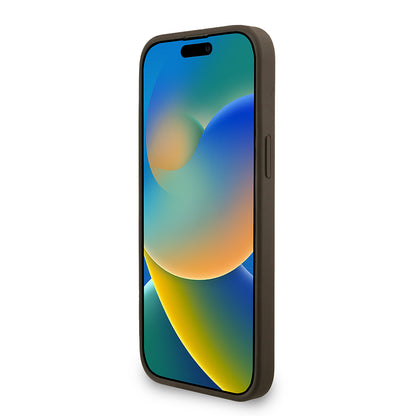 Apple iPhone 14 Pro Max Kılıf Guess Orjinal Lisanslı PU Deri Bilek Askı İpli Metal Büyük 4G ve Yazı Logolu Kapak Siyah