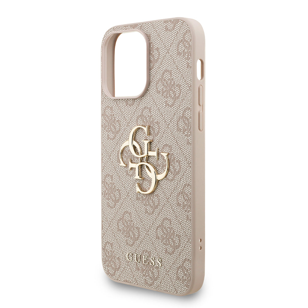 Apple iPhone 14 Pro Max Kılıf Guess Orjinal Lisanslı PU Deri Bilek Askı İpli Metal Büyük 4G ve Yazı Logolu Kapak Siyah