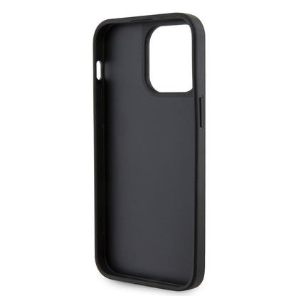 Apple iPhone 14 Pro Max Kılıf Guess Orjinal Lisanslı Taşlı Arka Yüzey Üçgen Logolu Kapak Siyah