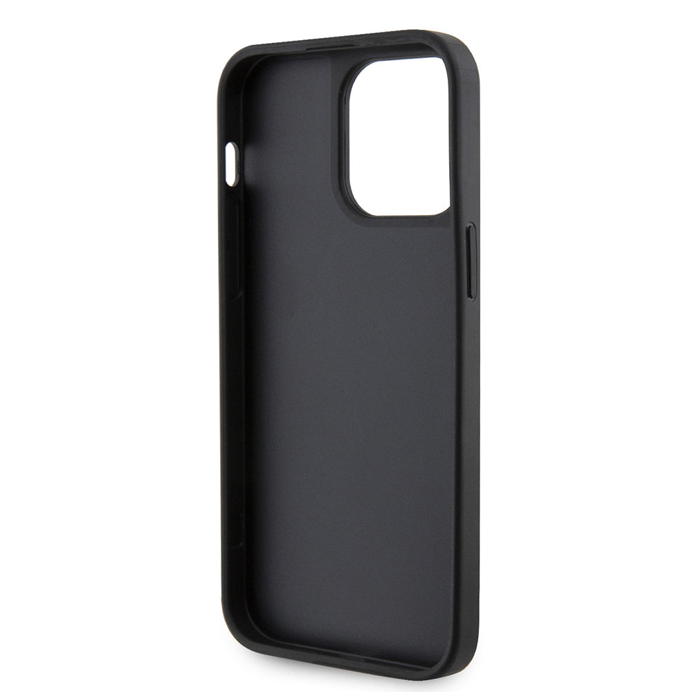 Apple iPhone 14 Pro Max Kılıf Guess Orjinal Lisanslı Taşlı Arka Yüzey Üçgen Logolu Kapak Gold