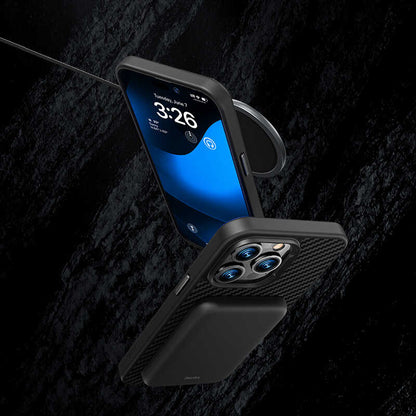 Apple iPhone 14 Pro Max Kılıf Karbon Fiber Benks Civilian Aramid Protective Kapak Siyah