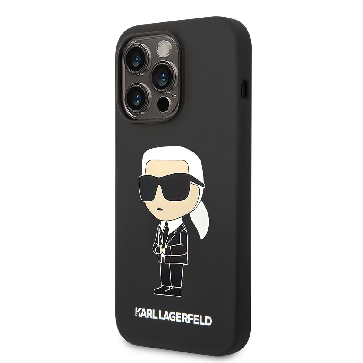 Apple iPhone 14 Pro Max Kılıf Karl Lagerfeld M-safe Şarj Özellikli Silikon Karl Dizayn Kapak Siyah