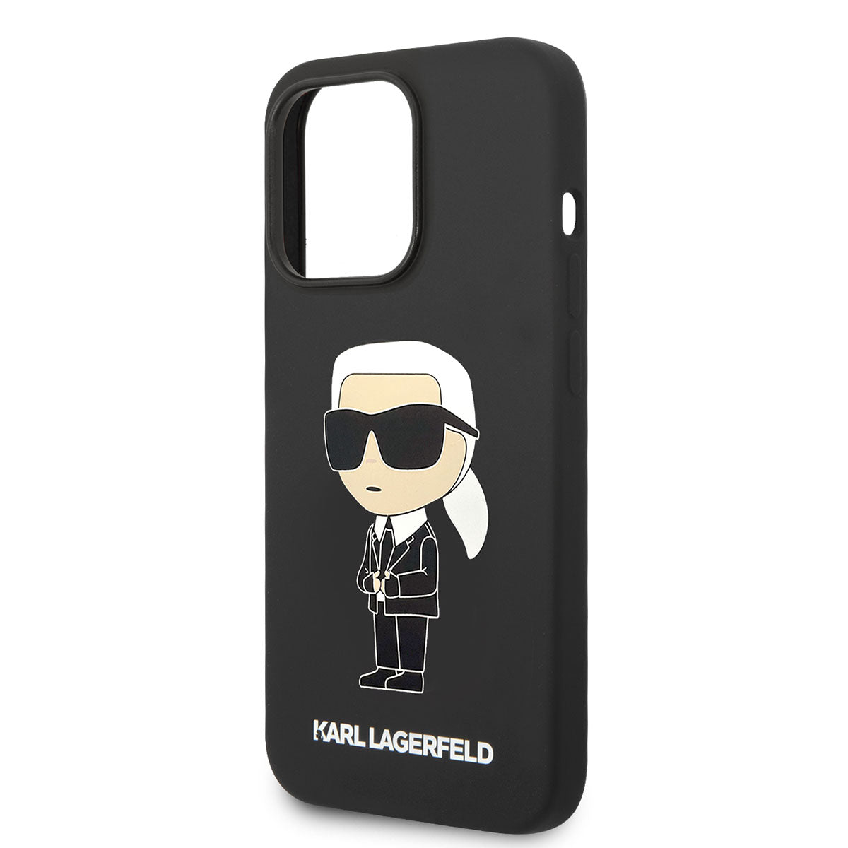 Apple iPhone 14 Pro Max Kılıf Karl Lagerfeld M-safe Şarj Özellikli Silikon Karl Dizayn Kapak Siyah