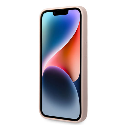 Apple iPhone 14 Pro Max Kılıf Karl Lagerfeld M-safe Şarj Özellikli Silikon K&C Dizayn Kapak Pembe Açık