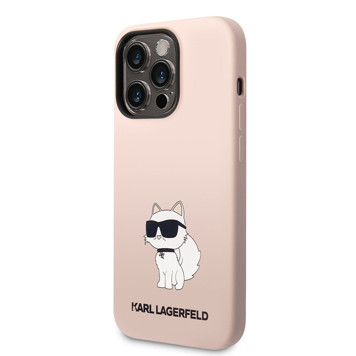 Apple iPhone 14 Pro Max Kılıf Karl Lagerfeld Silikon Choupette Dizayn Kapak Pembe