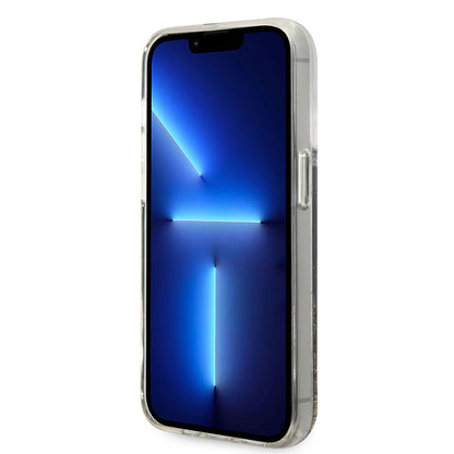 Apple iPhone 14 Pro Max Kılıf Karl Lagerfeld Sıvılı Simli Gatsby Dizayn Kapak Siyah