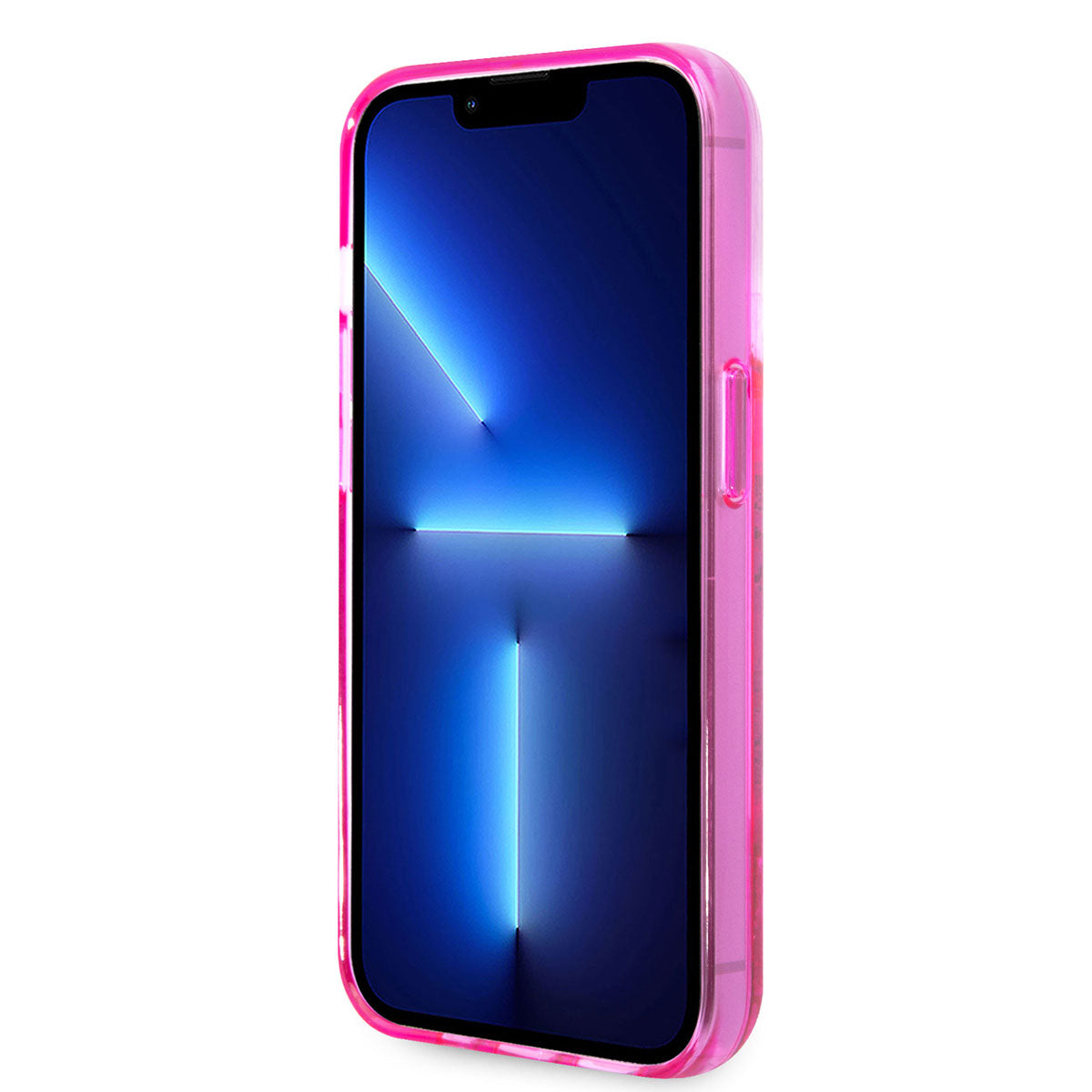 Apple iPhone 14 Pro Max Kılıf Karl Lagerfeld Sıvılı Simli RSG Dizayn Kapak Pembe