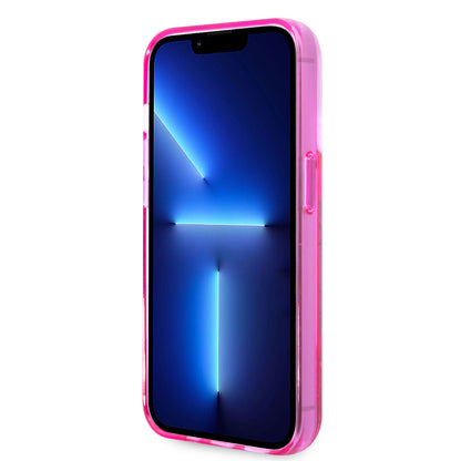 Apple iPhone 14 Pro Max Kılıf Karl Lagerfeld Sıvılı Simli RSG Dizayn Kapak Pembe