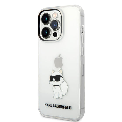 Apple iPhone 14 Pro Max Kılıf Karl Lagerfeld Transparan Choupette Dizayn Kapak Renksiz