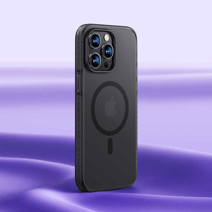 Apple iPhone 14 Pro Max Kılıf Kenarları Silikon Airbagli Mat Arka Yüzey Benks Icesand Kapak Mor