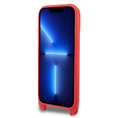 Apple iPhone 14 Pro Max Kılıf Lacoste Orjinal Lisanslı PU Pike Desenli Arka Yüzey Askılı İkonik Timsah Dokuma Logolu Kapak Yeşil