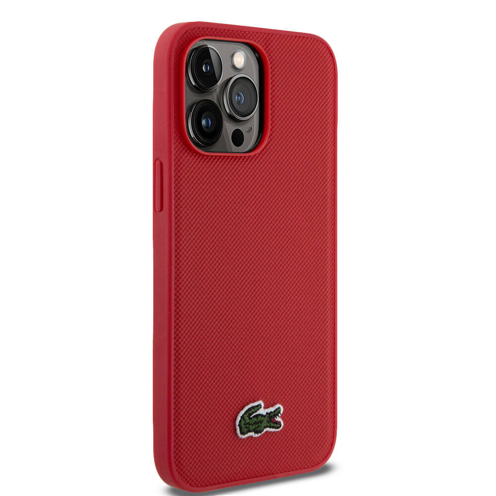 Apple iPhone 14 Pro Max Kılıf Lacoste Orjinal Lisanslı PU Pike Desenli Arka Yüzey İkonik Timsah Dokuma Logolu Kapak Yeşil
