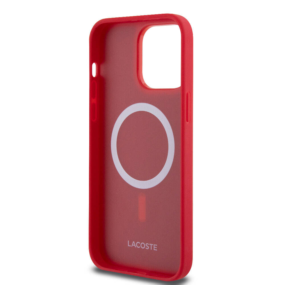 Apple iPhone 14 Pro Max Kılıf Lacoste Orjinal Lisanslı PU Pike Desenli Arka Yüzey İkonik Timsah Dokuma Logolu Kapak Siyah