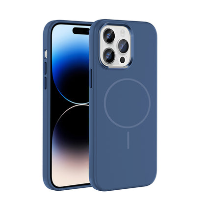 Apple iPhone 14 Pro Max Kılıf M-Safe Şarj Özellikli Metal Kamera Çerçeveli Zore Edi Silikon Kapak