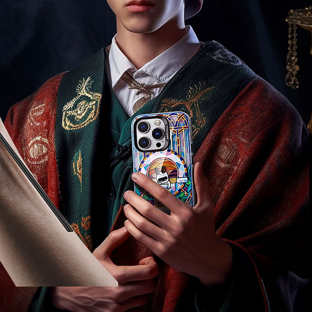 Apple iPhone 14 Pro Max Kılıf M-safe Şarj Özellikli Benks Casebang Memory & Meditation Kapak Beyaz