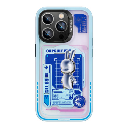 Apple iPhone 14 Pro Max Kılıf M-safe Şarj Özellikli Benks Casebang Rabbit Kapak Mavi