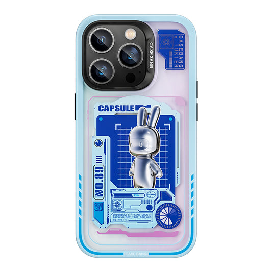 Apple iPhone 14 Pro Max Kılıf M-safe Şarj Özellikli Benks Casebang Rabbit Kapak Mavi