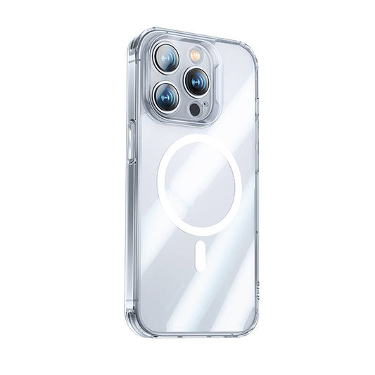 Apple iPhone 14 Pro Max Kılıf M-safe Şarj Özellikli Benks Magnetic Shiny Glass Serisi Kapak Renksiz