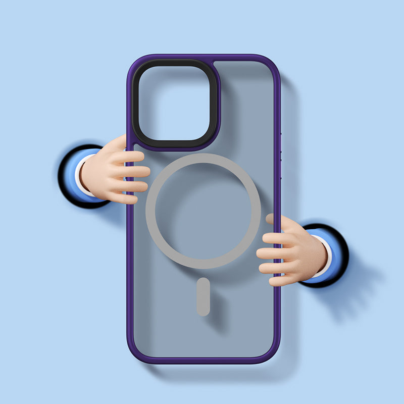 Apple iPhone 14 Pro Max Kılıf M-safe Şarj Özellikli Benks Mist Hybrid Kapak Siyah