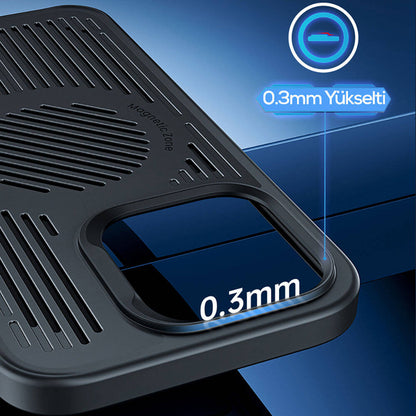 Apple iPhone 14 Pro Max Kılıf M-safe Şarj Özellikli Düşme Dirençli Soğutucu Benks Biliz Kapak Siyah