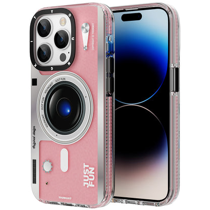 Apple iPhone 14 Pro Max Kılıf M-safe Şarj Özellikli Lens Figürlü YoungKit Art Film Serisi Kapak Pembe