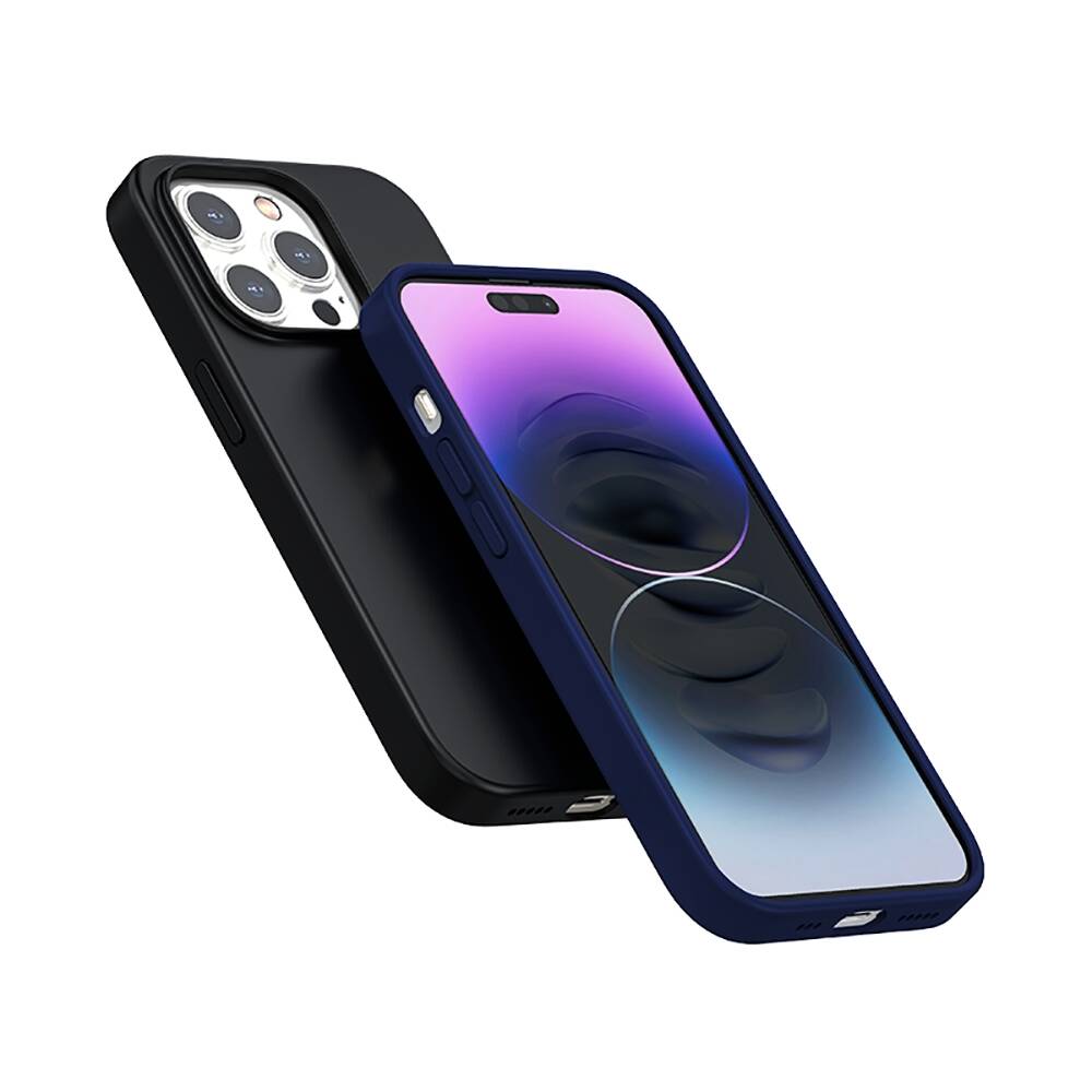 Apple iPhone 14 Pro Max Kılıf M-safe Şarj Özellikli Liquid Silikon Recci Mousse Serisi Kapak Siyah