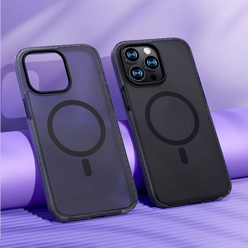 Apple iPhone 14 Pro Max Kılıf M-safe Şarj Özellikli Mat Arka Yüzey Benks Drop Resistance Kapak Beyaz