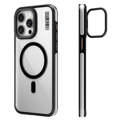 Apple iPhone 14 Pro Max Kılıf M-safe Şarj Özellikli Sararma Önleyici Youngkit Crystal Grid Kapak Siyah