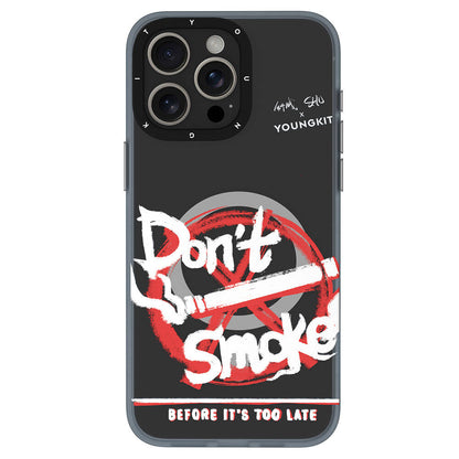 Apple iPhone 14 Pro Max Kılıf M-safe Şarj Özellikli Shu Tasarımlı Youngkit City Serisi Kapak Siyah-Kırmızı