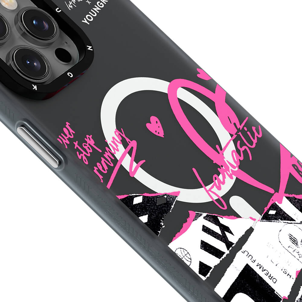 Apple iPhone 14 Pro Max Kılıf M-safe Şarj Özellikli Shu Tasarımlı Youngkit Dreamland Serisi Kapak Siyah