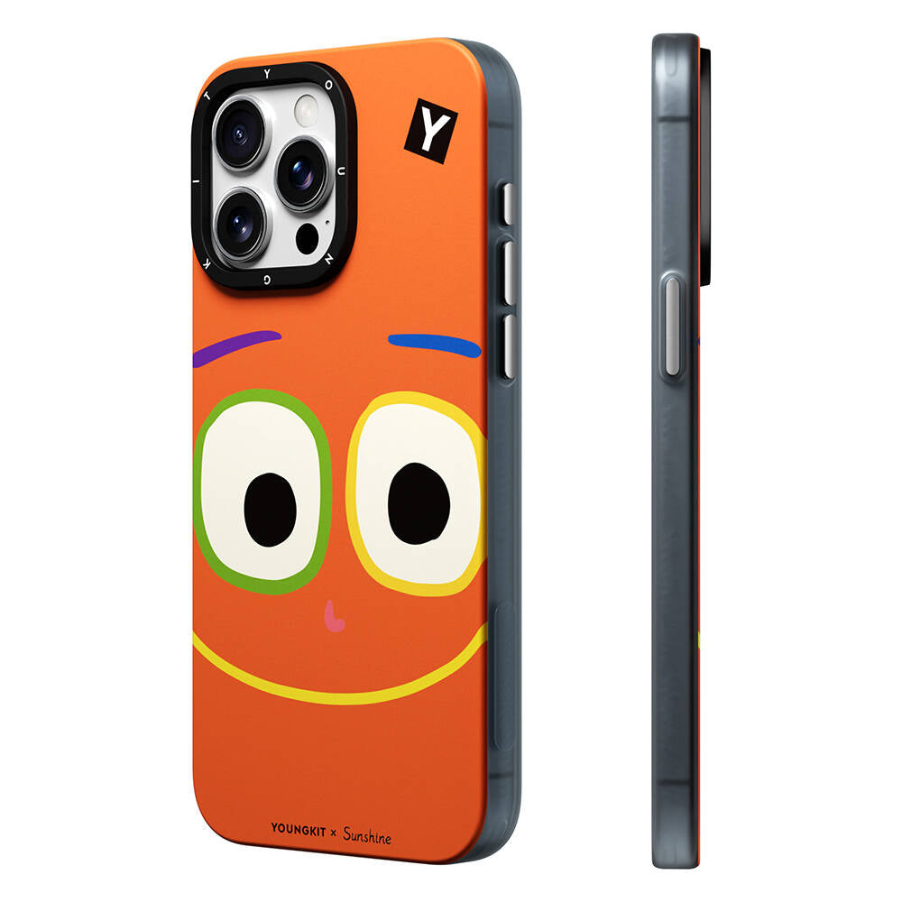 Apple iPhone 14 Pro Max Kılıf M-safe Şarj Özellikli Sunshine Tasarımlı Youngkit Daily Happy Serisi Kapak Sarı