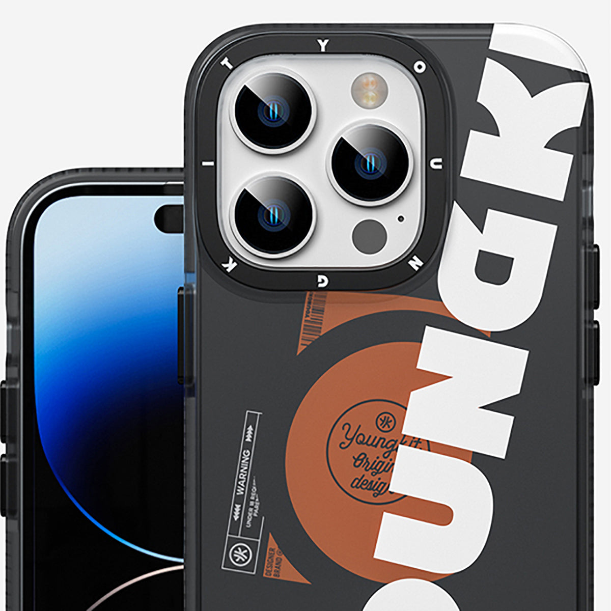 Apple iPhone 14 Pro Max Kılıf M-safe Şarj Özellikli Youngkit Binfen Serisi Yazı Temalı Kapak Pembe