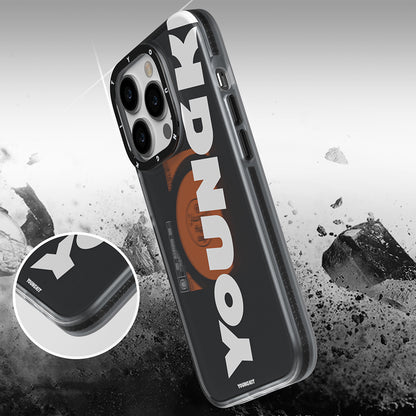 Apple iPhone 14 Pro Max Kılıf M-safe Şarj Özellikli Youngkit Binfen Serisi Yazı Temalı Kapak Pembe