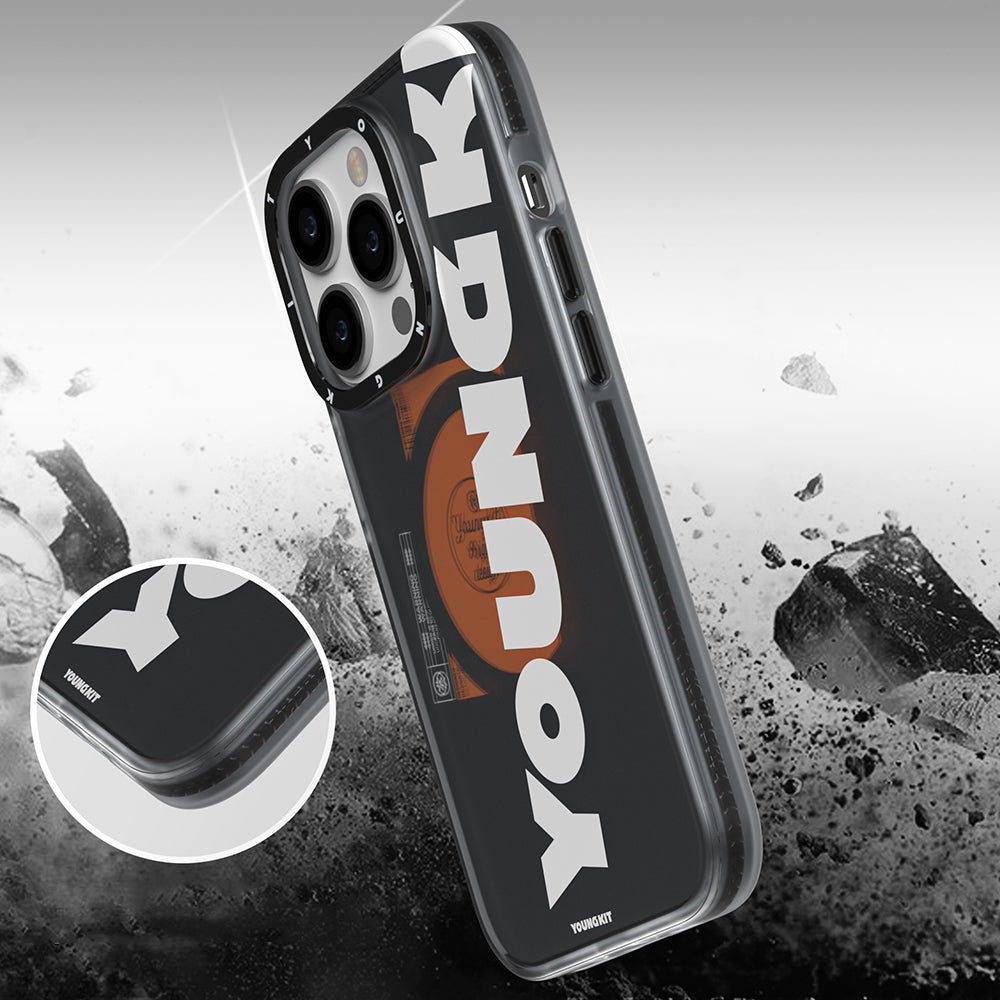 Apple iPhone 14 Pro Max Kılıf M-safe Şarj Özellikli Youngkit Binfen Serisi Yazı Temalı Kapak Mor