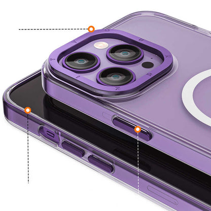 Apple iPhone 14 Pro Max Kılıf M-safe Şarj Özellikli Youngkit Coloured Glaze Serisi Kapak Siyah