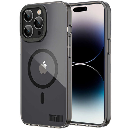 Apple iPhone 14 Pro Max Kılıf M-safe Şarj Özellikli Youngkit Coloured Glaze Serisi Kapak Siyah