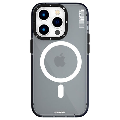 Apple iPhone 14 Pro Max Kılıf M-safe Şarj Özellikli YoungKit Crystal Color Serisi Kapak Siyah