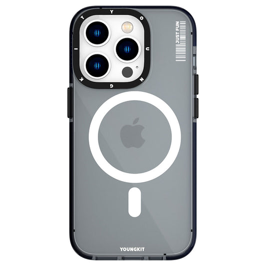 Apple iPhone 14 Pro Max Kılıf M-safe Şarj Özellikli YoungKit Crystal Color Serisi Kapak Siyah