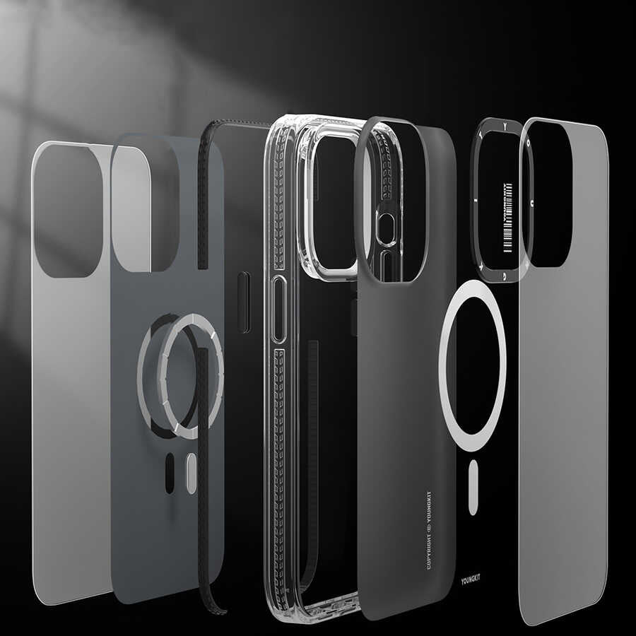 Apple iPhone 14 Pro Max Kılıf M-safe Şarj Özellikli YoungKit Exquisite Serisi Kapak Mor