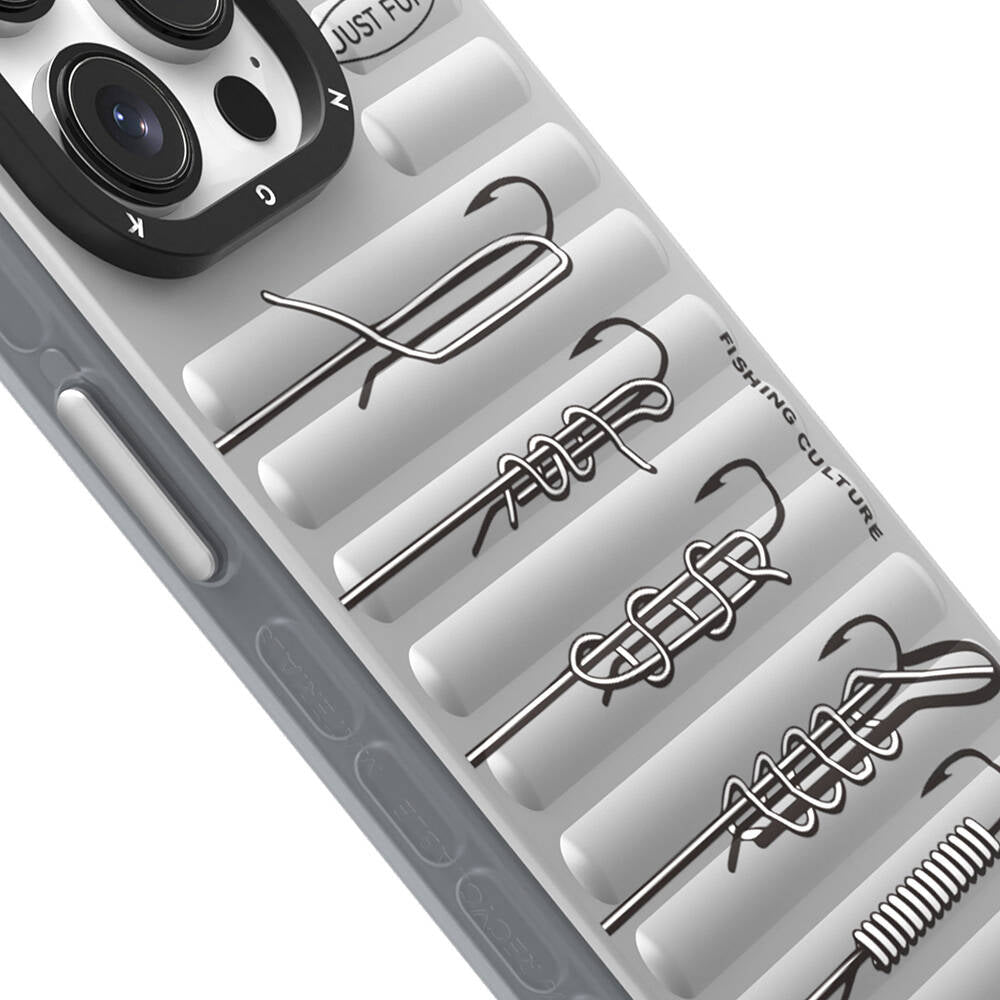 Apple iPhone 14 Pro Max Kılıf M-safe Şarj Özellikli Youngkit Fishing Serisi Kapak Gri