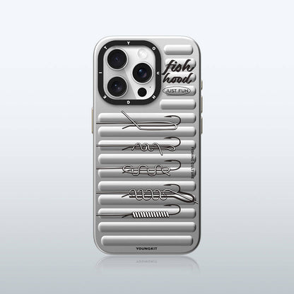 Apple iPhone 14 Pro Max Kılıf M-safe Şarj Özellikli Youngkit Fishing Serisi Kapak Gri