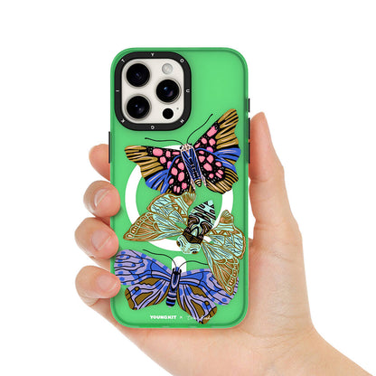 Apple iPhone 14 Pro Max Kılıf M-safe Şarj Özellikli YoungKit Huagu Serisi Kapak Pembe