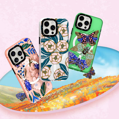 Apple iPhone 14 Pro Max Kılıf M-safe Şarj Özellikli YoungKit Huagu Serisi Kapak Pembe