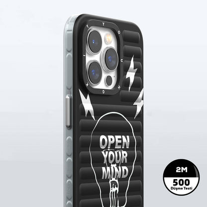 Apple iPhone 14 Pro Max Kılıf M-safe Şarj Özellikli Youngkit Open Mind Serisi Kapak Gümüş