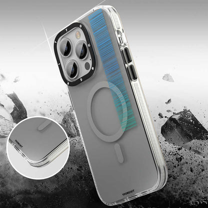 Apple iPhone 14 Pro Max Kılıf M-safe Şarj Özellikli Youngkit Pure Serisi Kapak Mavi