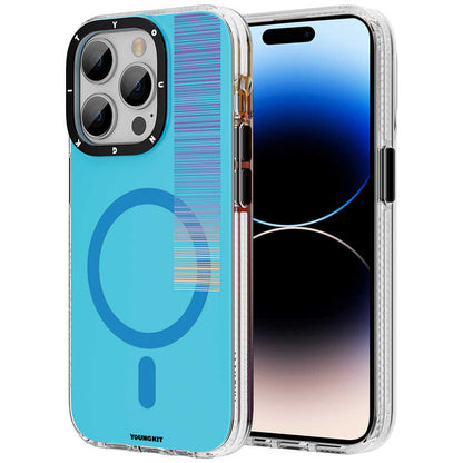Apple iPhone 14 Pro Max Kılıf M-safe Şarj Özellikli Youngkit Pure Serisi Kapak Mavi